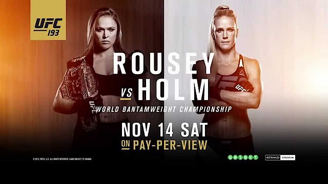 Watch UFC 193: Rousey vs. Holm Online