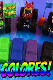 Learn colors in Spanish with toy monster trucks - Aprende los colores con camiones monstruos