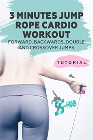 3 minutes jump rope cardio workout. Forward, Backwards, Double and Crossover Jumps.