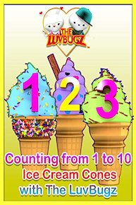 Counting from 1 to 10 Ice Cream Cones with The LuvBugz