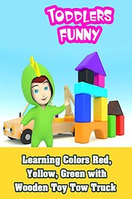 Learning Colors Red, Yellow, Green with Wooden Toy Tow Truck