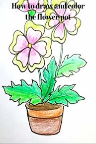 How to draw and color a flower pot