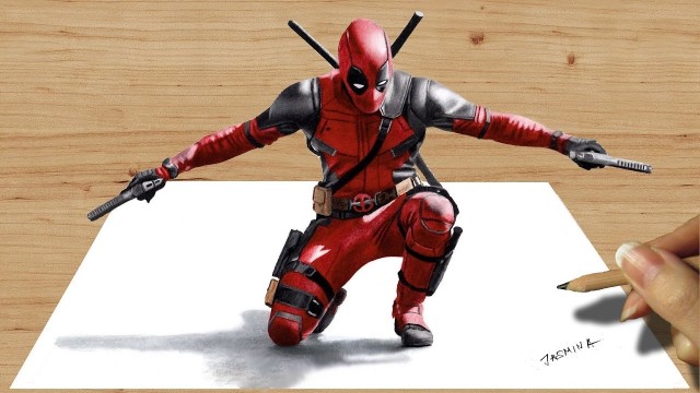 Watch 3D Drawing of Deadpool Online