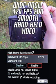 Wide Angle 120 fps For Smooth Hand Held Video