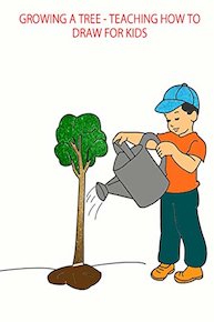 Growing a tree - Teaching how to draw for kids