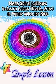 Mega Spiral Lollipops to Learn Colors (black, grey) in Funny video for Kids