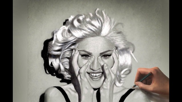 Watch Time Lapse Drawing of Madonna Online