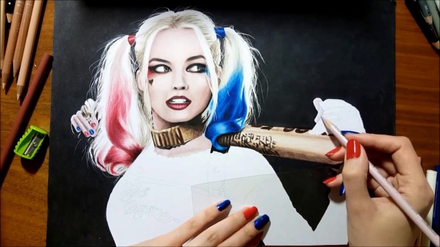Watch Time Lapse Drawing of Harley Quinn Online