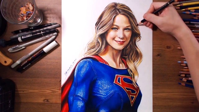 Watch Time Lapse Drawing of Supergirl Online