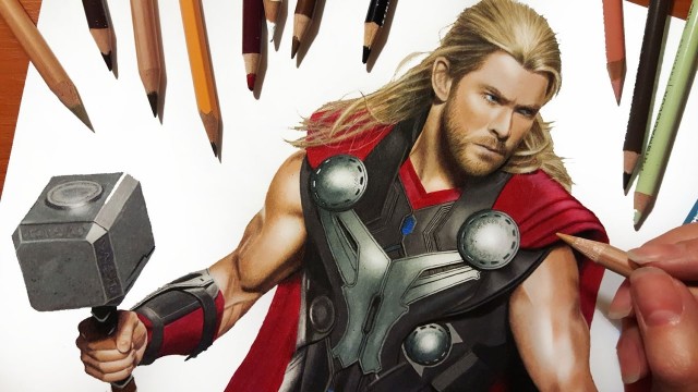 Watch Time Lapse Drawing of Thor Online