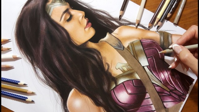 Watch Time Lapse Drawing of Wonder Woman Online