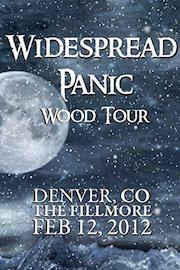 Widespread Panic: Wood Tour - Denver, CO The Fillmore February 12 , 2012 poster