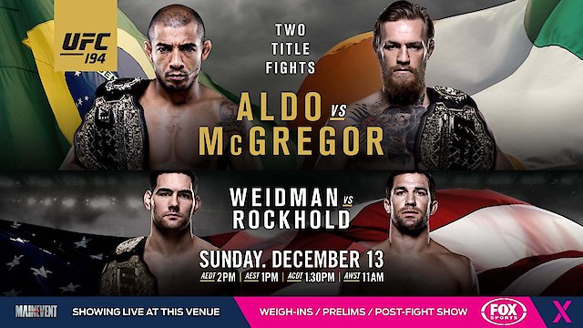 Watch UFC 194: Aldo vs. McGregor Online
