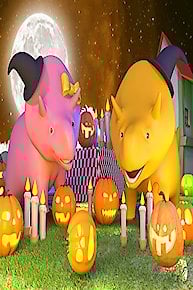 Halloween Special ! : Dino and Dina Learn How to Make a Jack-O-lantern ! / Dino and Dina play Hopscotch