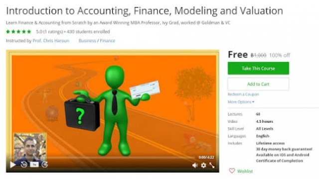 Watch Introduction to Finance, Accounting, Modeling and Valuation Online